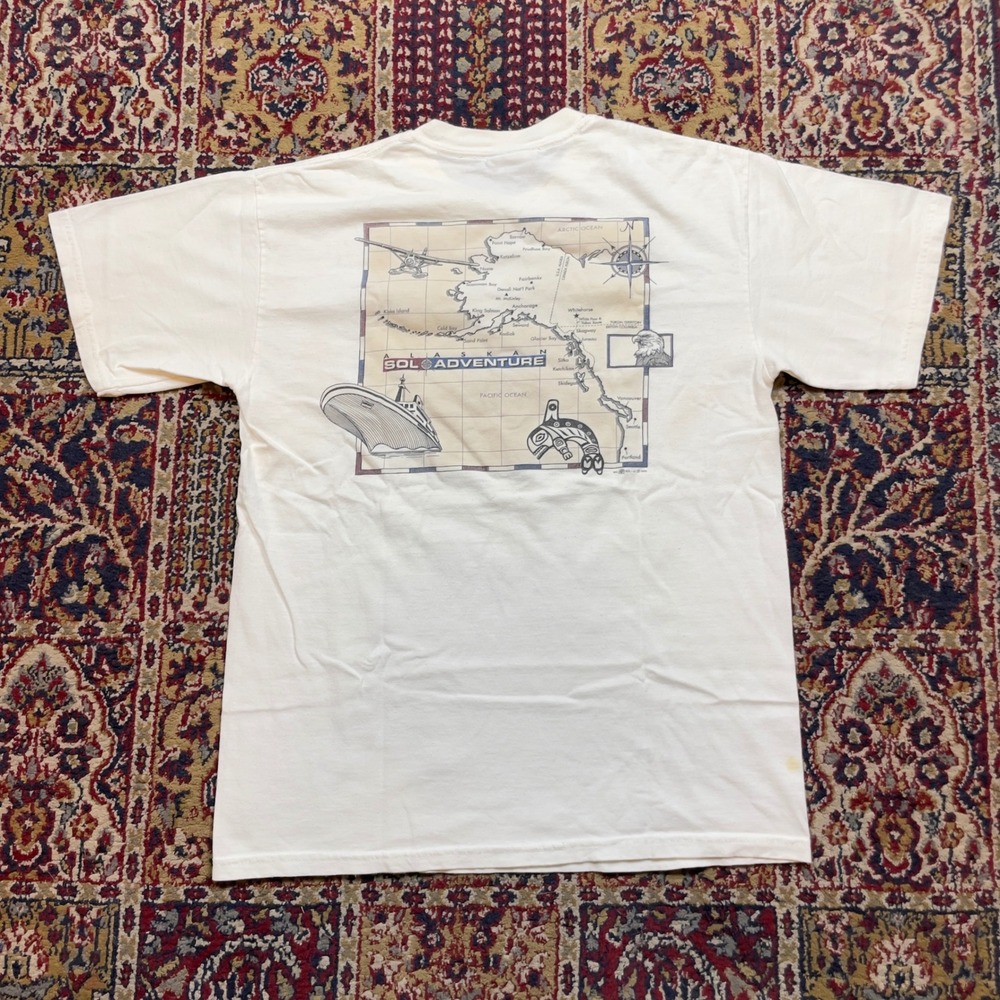 VTG 90s Del Sol‎ Alaskan Adventure Ketchikan Graphic T-Shirt Men's Medium White